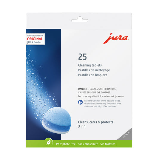 JURA 3-Phase Cleaning Tablets, 25 Pack